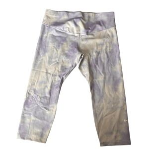 Nike Purple and White Capri Leggings